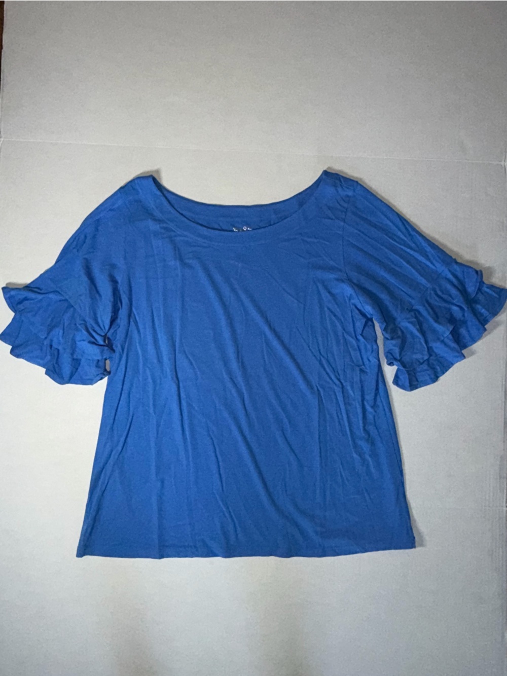 Lilly Pulitzer Blue Ruffle Sleeve Top